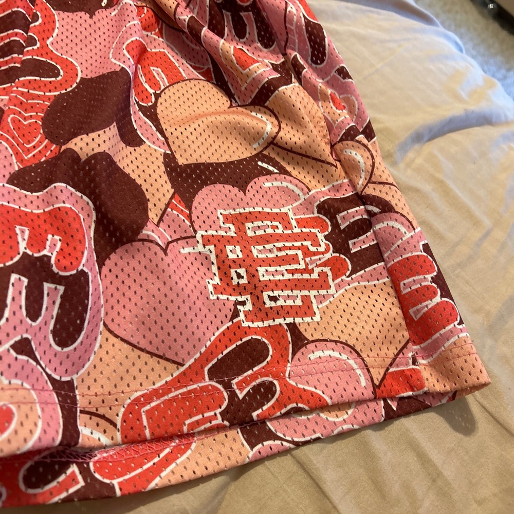 Eric Emmanuel Pink heart shorts. Size S